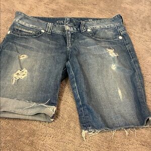 Guess women’s destructed Jean shorts